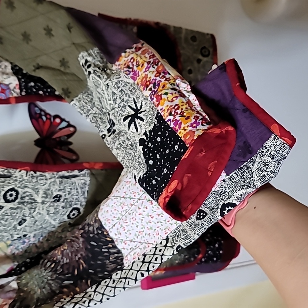 Patchwork Jacket Small Quilted Design All Over Fl… - image 2